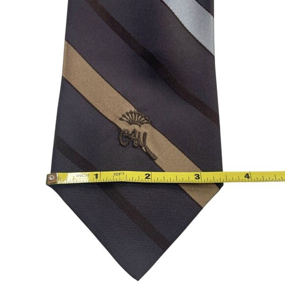 Vintage WOOLF BROTHERS COUNTESS MARA Tie Dark Brown Light Brown Silver, Preowned - Picture 6 of 7